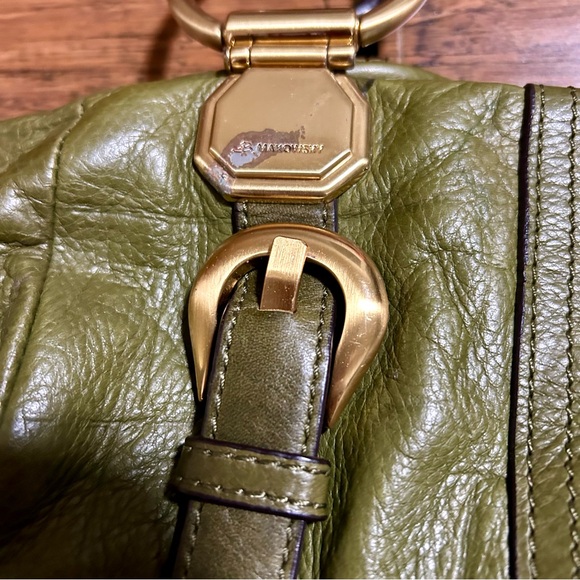 B Makowsky Olive Green Leather Hobo Bag Purse - Picture 14 of 14